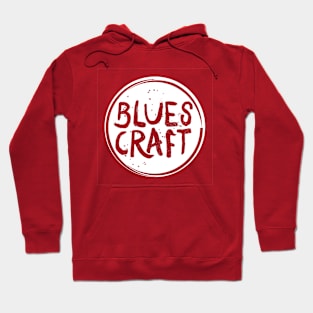 BluesCraft circle "bullseye" logo white on dark Hoodie